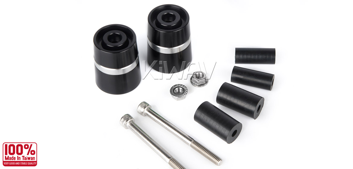 Magazi motorcycle silver CNC aluminum bar ends rubber mount two-tone color style universal-06