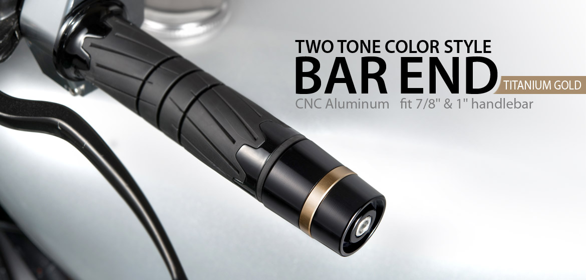 Magazi motorcycle titanium gold CNC aluminum bar ends rubber mount two-tone color style universal-01