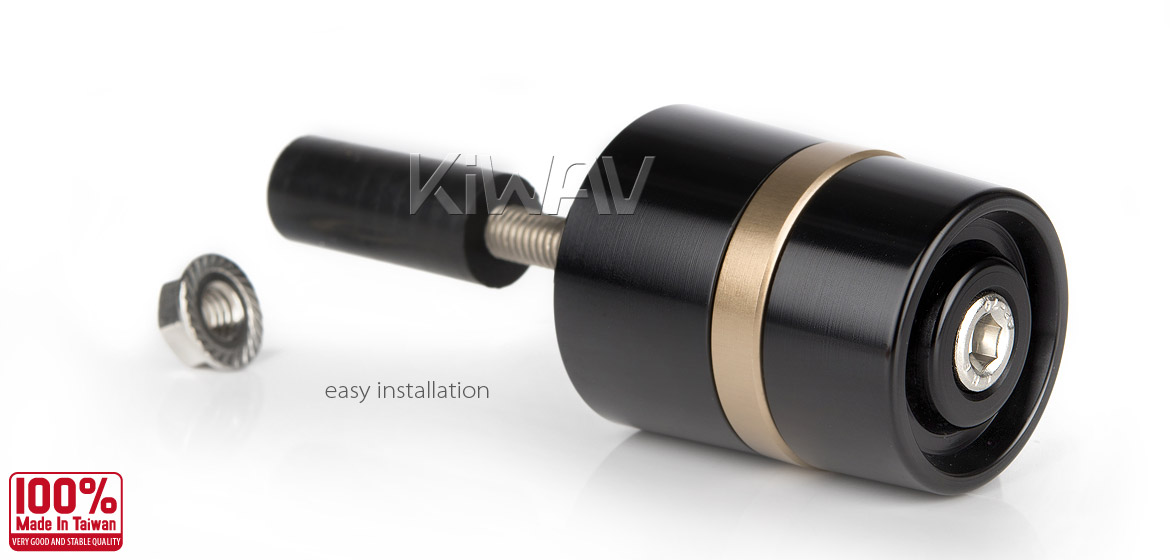 Magazi motorcycle titanium gold CNC aluminum bar ends rubber mount two-tone color style universal-04