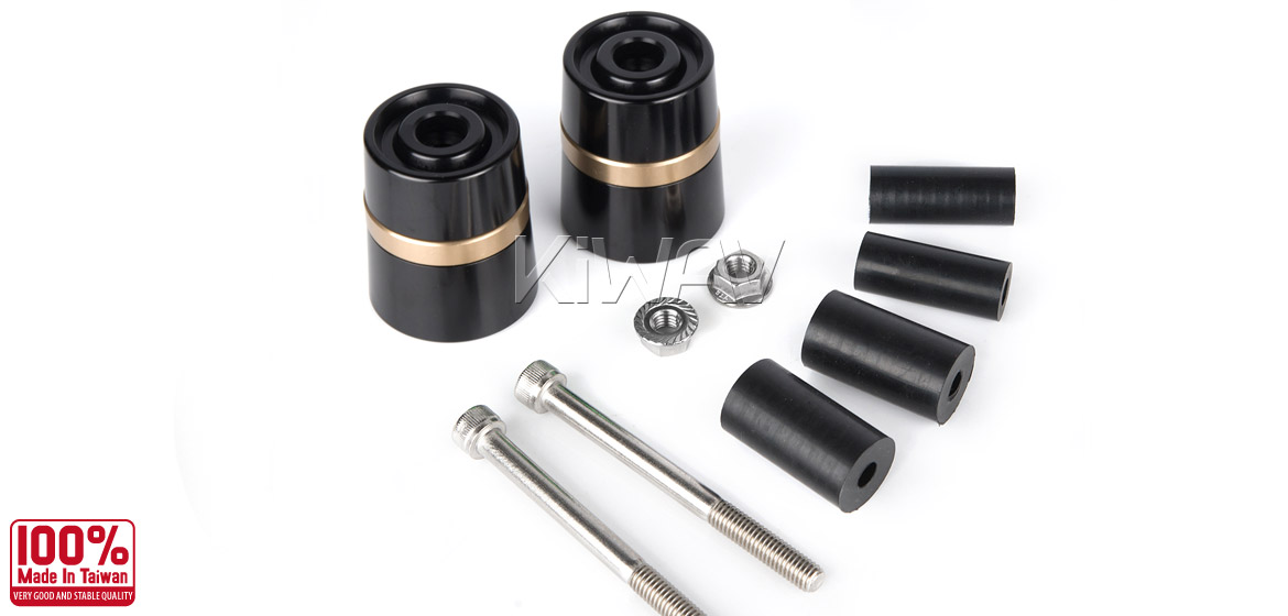 Magazi motorcycle titanium gold CNC aluminum bar ends rubber mount two-tone color style universal-06
