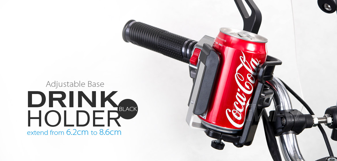 Magazi Motorcycle blue Drink Holder for Motorcycle ATV Scooter black