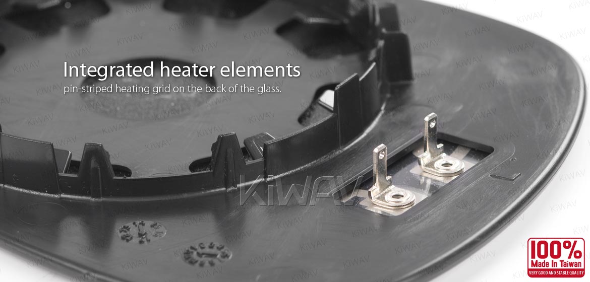 KiWAV aftermarket OEM replacement heated side mirror glass LH compatible with Ford B-Max 2012-2019 / Fiesta 2008-2017