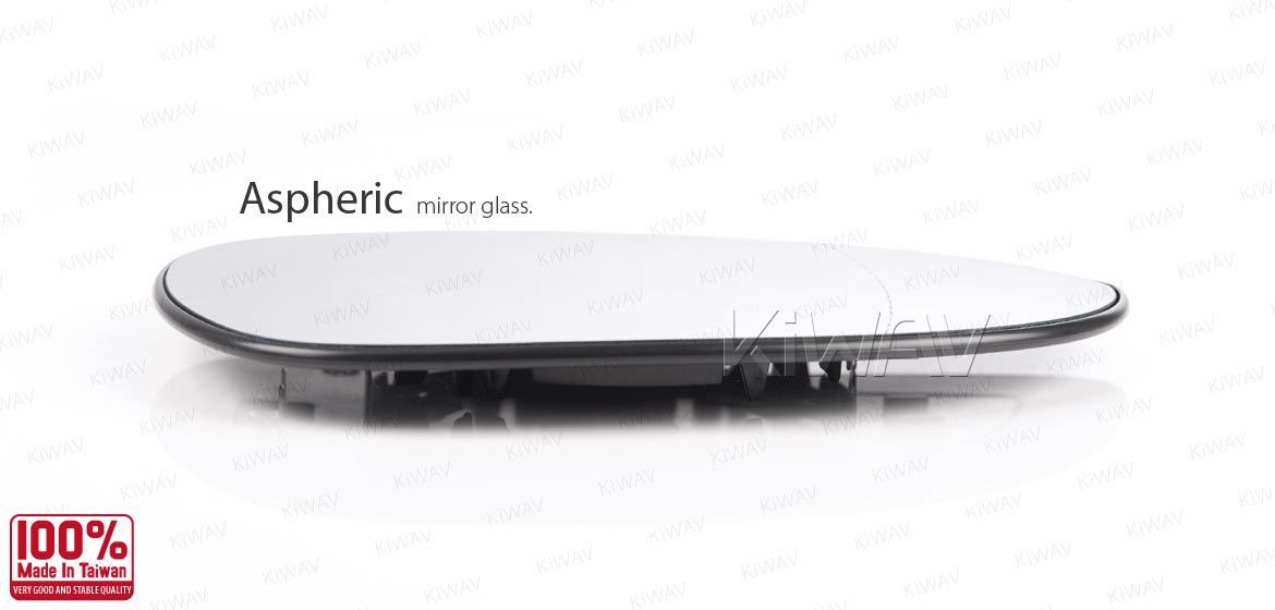 KiWAV aftermarket OEM replacement heated side mirror glass RH compatible with Ford B-Max 2012-2019 / Fiesta 2008-2017