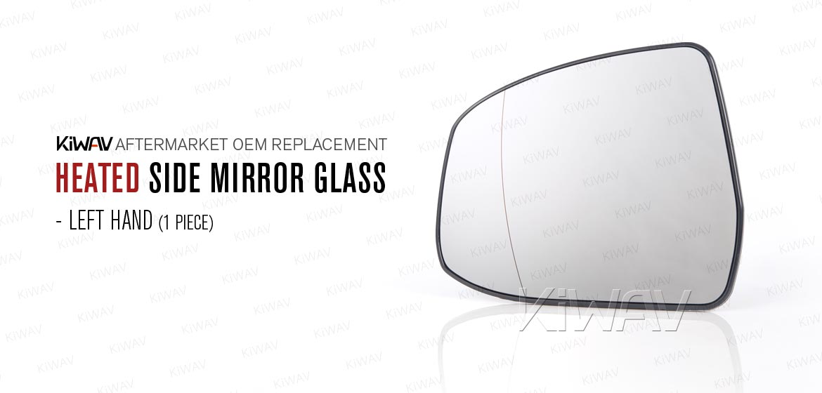 KiWAV aftermarket OEM replacement heated side mirror glass LH compatible with Ford Transit 2000-2006