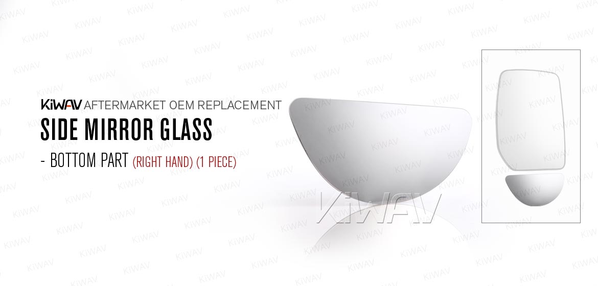 KiWAV aftermarket OEM replacement side mirror glass bottom part RH compatible with Ford Transit 2000-2006