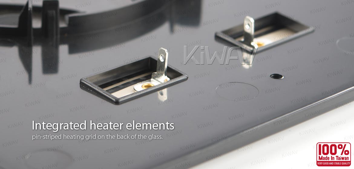 KiWAV aftermarket OEM replacement heated side mirror glass upper part LH compatible with Ford Transit 2000-2006