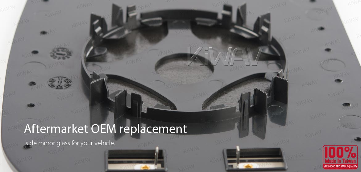 KiWAV aftermarket OEM replacement heated side mirror glass upper part LH compatible with Ford Transit 2000-2006