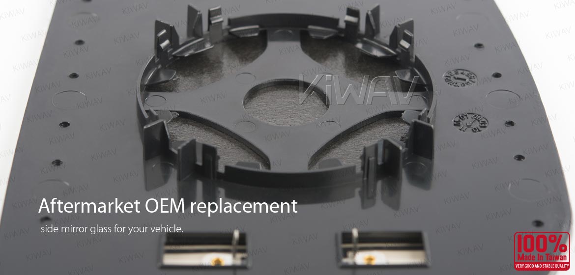 KiWAV aftermarket OEM replacement heated side mirror glass upper part RH compatible with Ford Transit 2000-2006