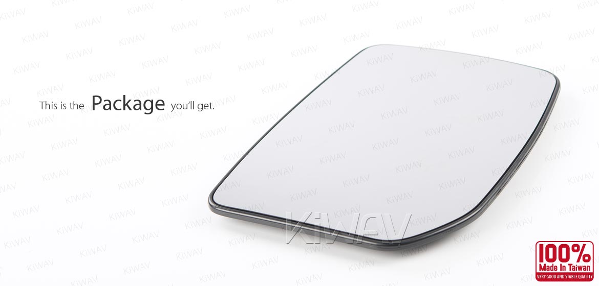 KiWAV aftermarket OEM replacement side mirror glass upper part LH compatible with Ford Transit 2000-2006