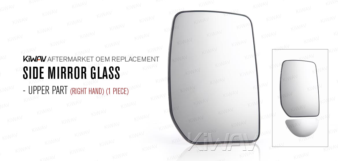 KiWAV aftermarket OEM replacement side mirror glass upper part RH compatible with Ford Transit 2000-2006