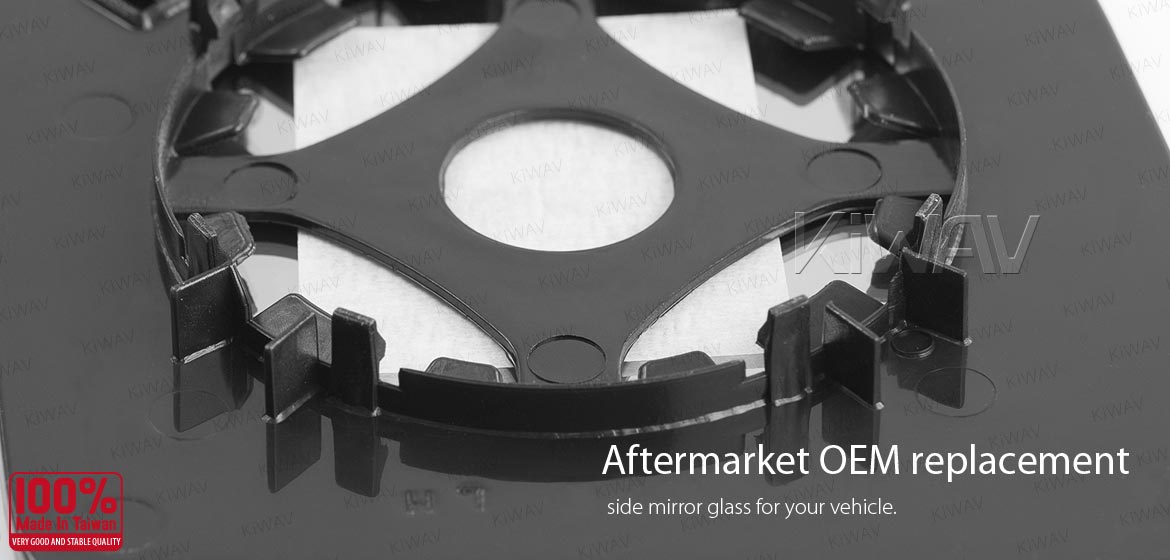 KiWAV aftermarket OEM replacement side mirror glass upper part LH compatible with Ford Transit Connect (Tourneo) 2002-2013