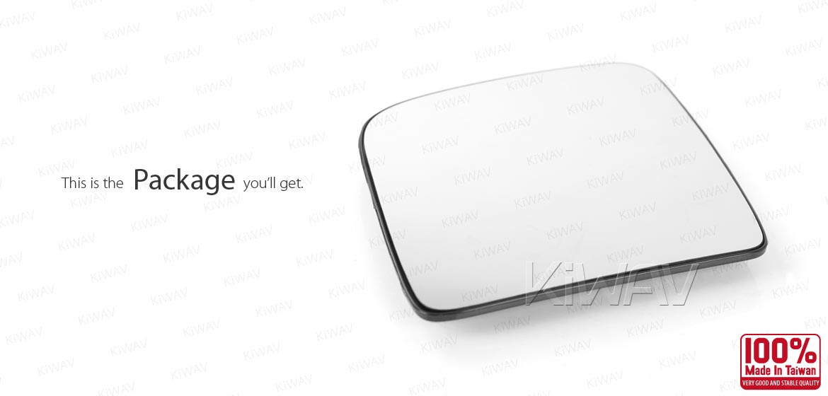KiWAV aftermarket OEM replacement side mirror glass upper part LH compatible with Ford Transit Connect (Tourneo) 2002-2013