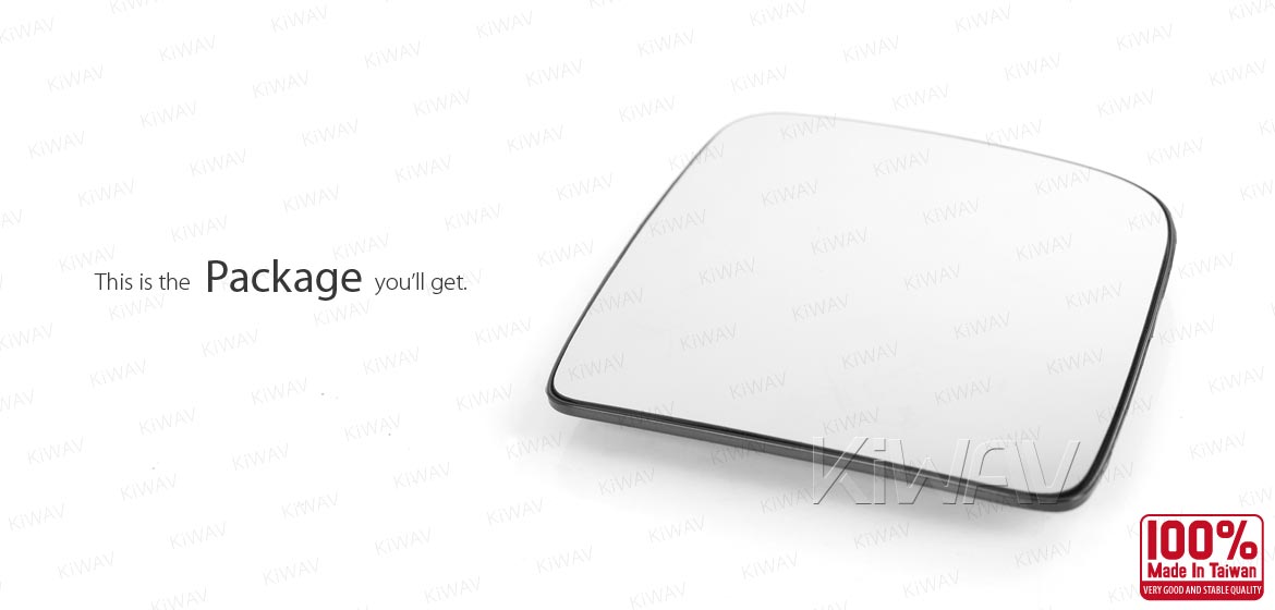 KiWAV aftermarket OEM replacement side mirror glass upper part RH compatible with Ford Transit Connect (Tourneo) 2002-2013