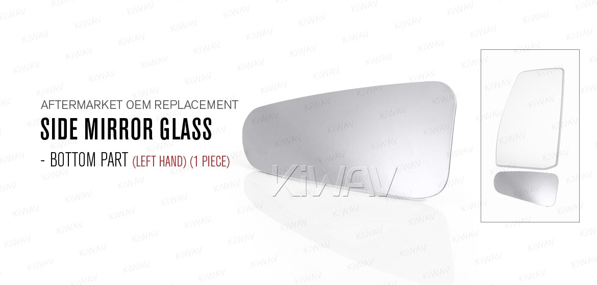 KiWAV aftermarket OEM replacement side mirror glass upper part LH compatible with Ford Transit Tourneo Custom (TTF) 2012~