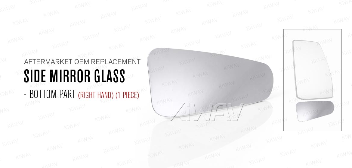 KiWAV aftermarket OEM replacement side mirror glass upper part RH compatible with Ford Transit Tourneo Custom (TTF) 2012~