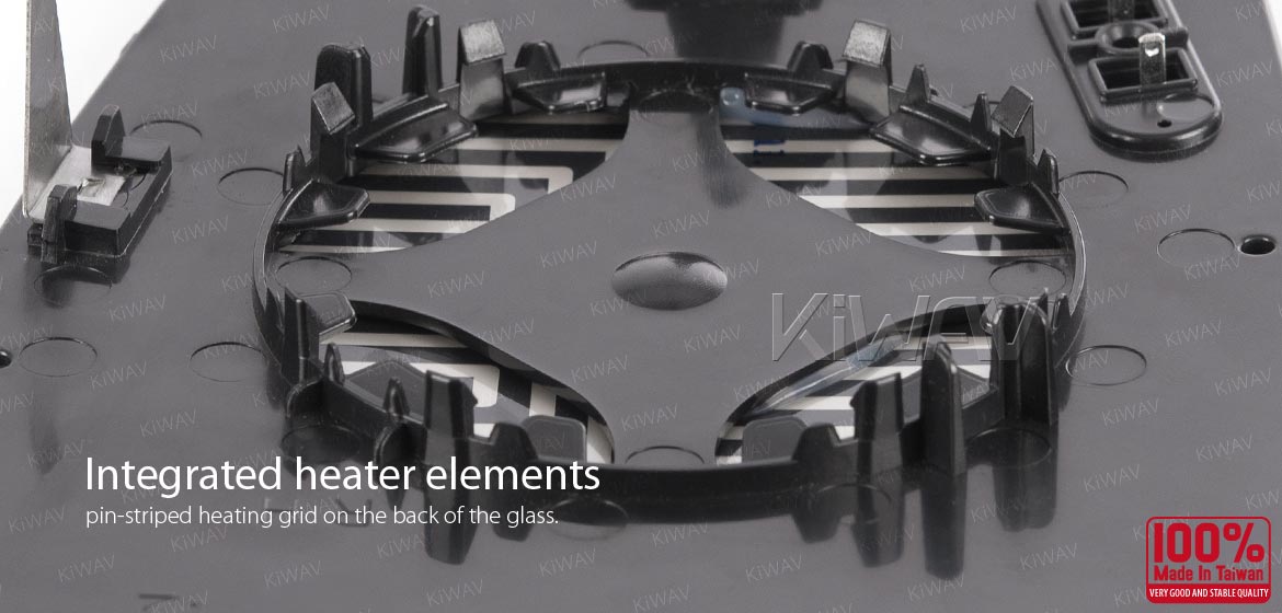 KiWAV aftermarket OEM replacement heated side mirror glass upper part LH compatible with Ford Transit Tourneo Custom (TTF) 2012~