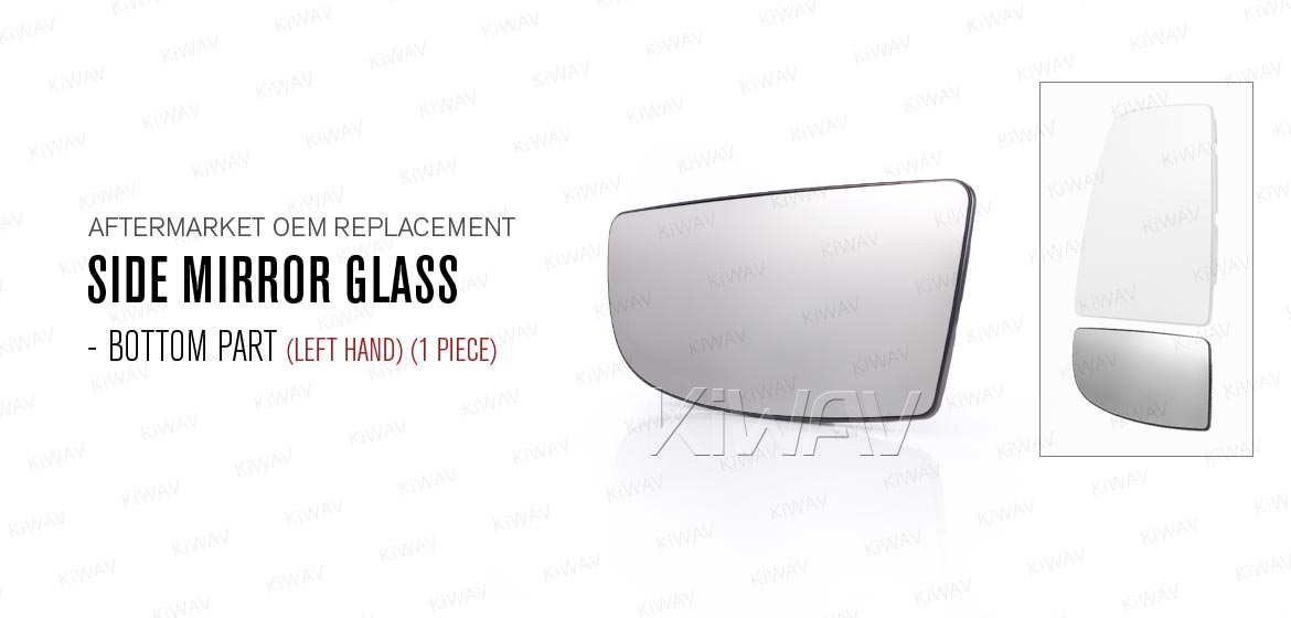 KiWAV aftermarket OEM replacement side mirror bottom part glass LH compatible with Ford Transit TTG MK8