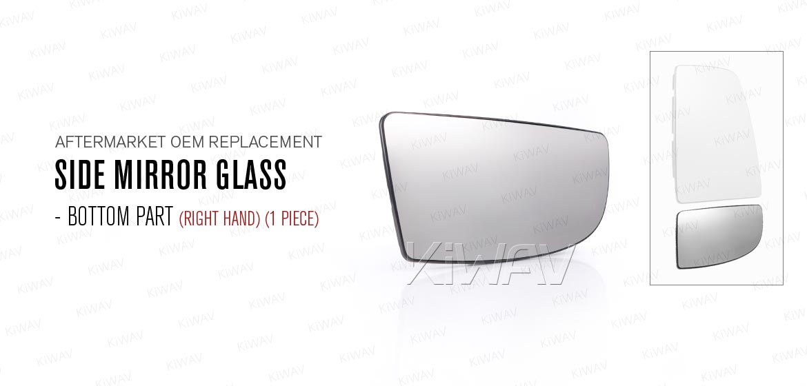 KiWAV aftermarket OEM replacement side mirror bottom part glass RH compatible with Ford Transit TTG MK8