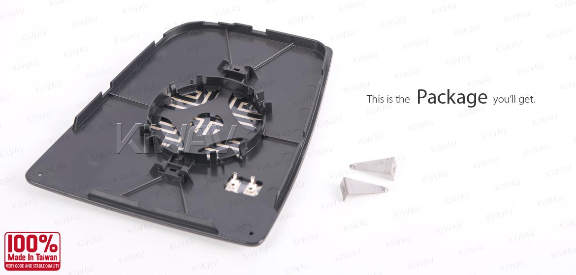 KiWAV aftermarket OEM replacement heated side mirror glass upper part RH compatible with Ford Transit TTG MK8 
