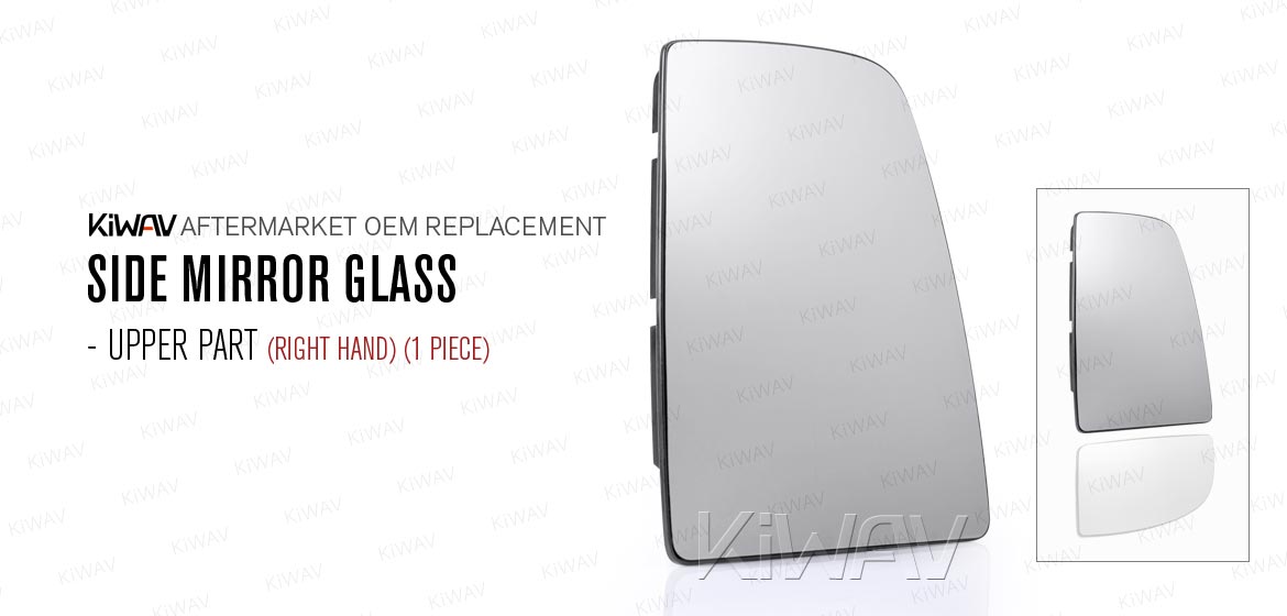 KiWAV aftermarket OEM replacement heated side mirror glass upper part RH compatible with Ford Transit TTG MK8 