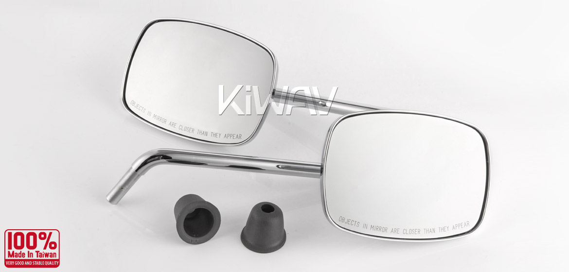 square OEM spec mirror THREADLESS chrome FA265 fits Vespa S 50