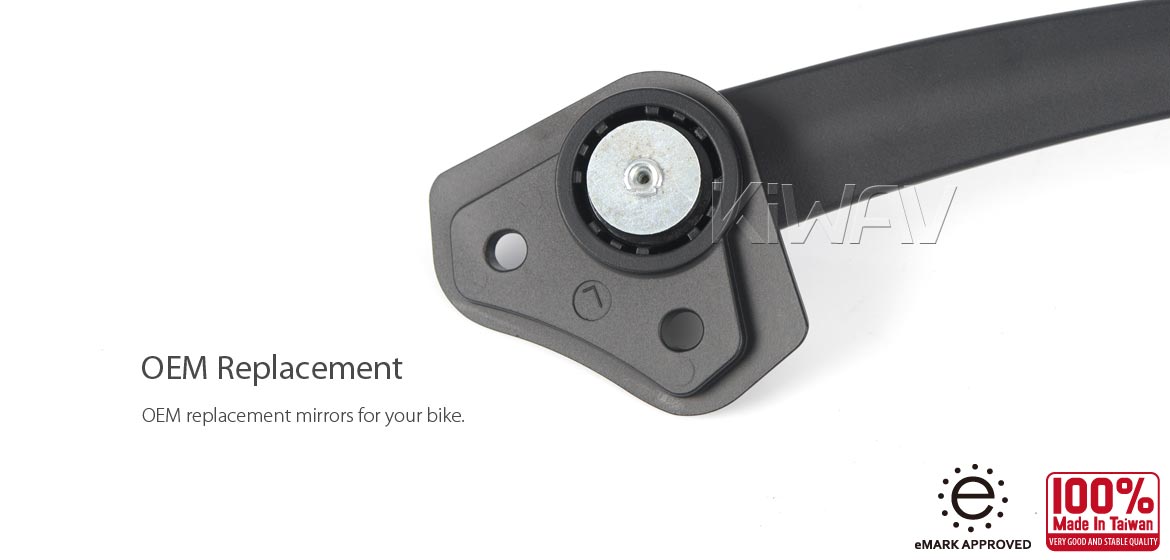 KiWAV OEM replacement mirror left hand LH compatible for Zero SR/S 2020~