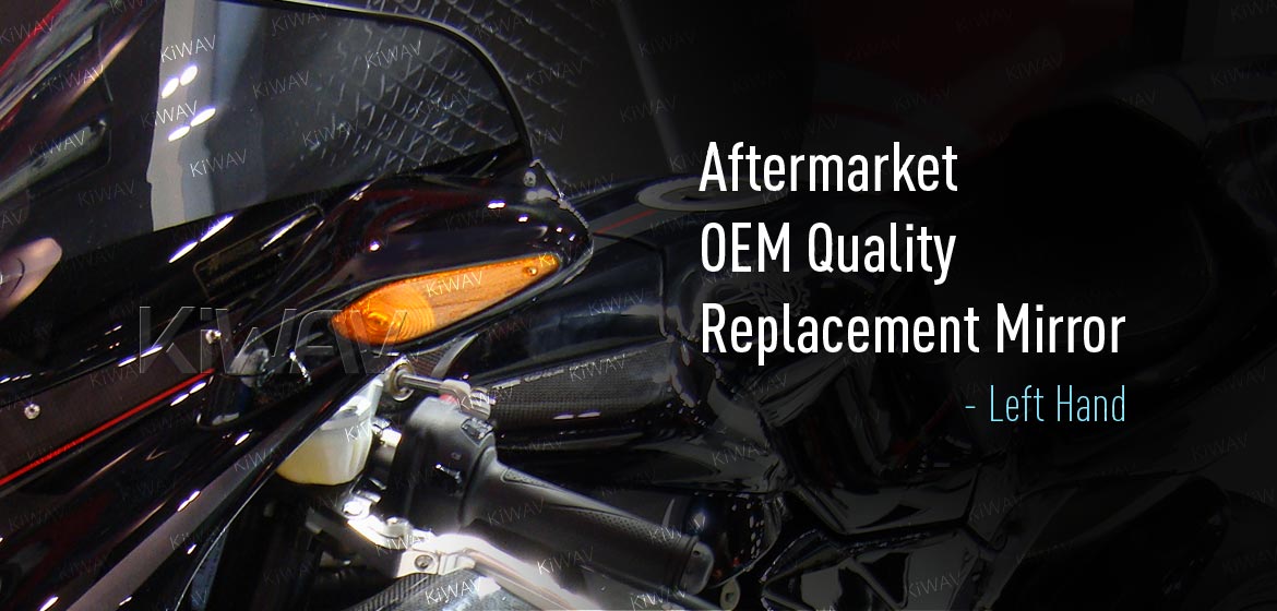 KiWAV OEM quality replacement mirror FA-46 for MV Agusta F4 1000R black with turn signal