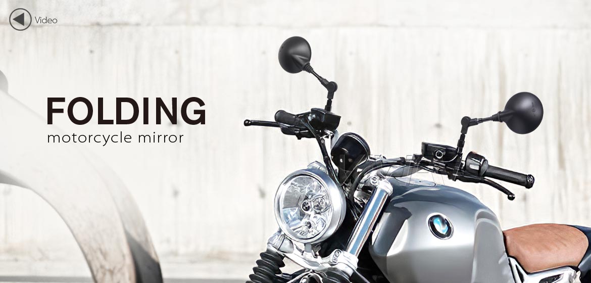 KiWAV folding rear view mirror compatible for most BMW motorcycles a piece