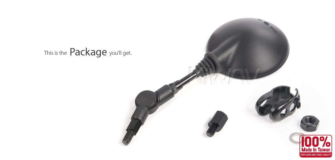 KiWAV folding rear view mirror compatible for most BMW motorcycles a piece