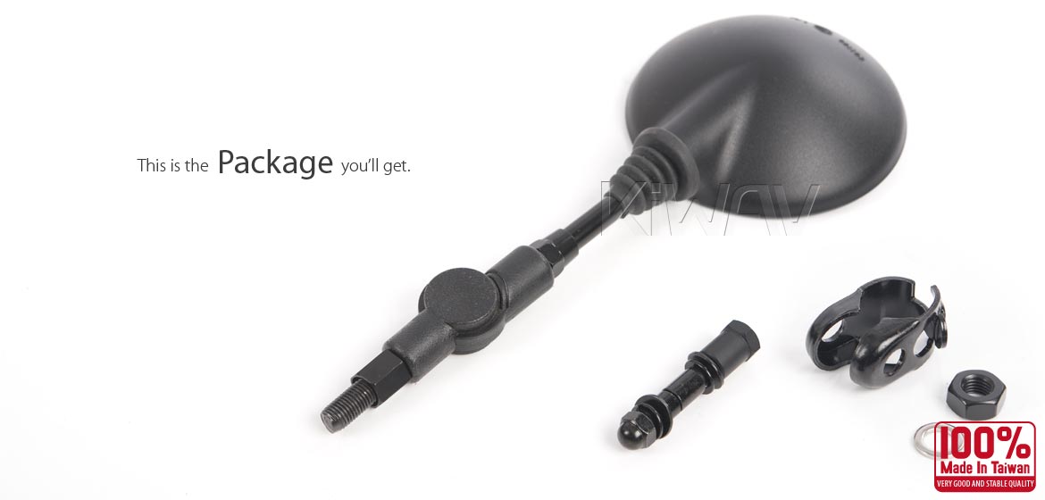 KiWAV folding rear view mirror compatible for most Harley Davidson motorcycles a piece
