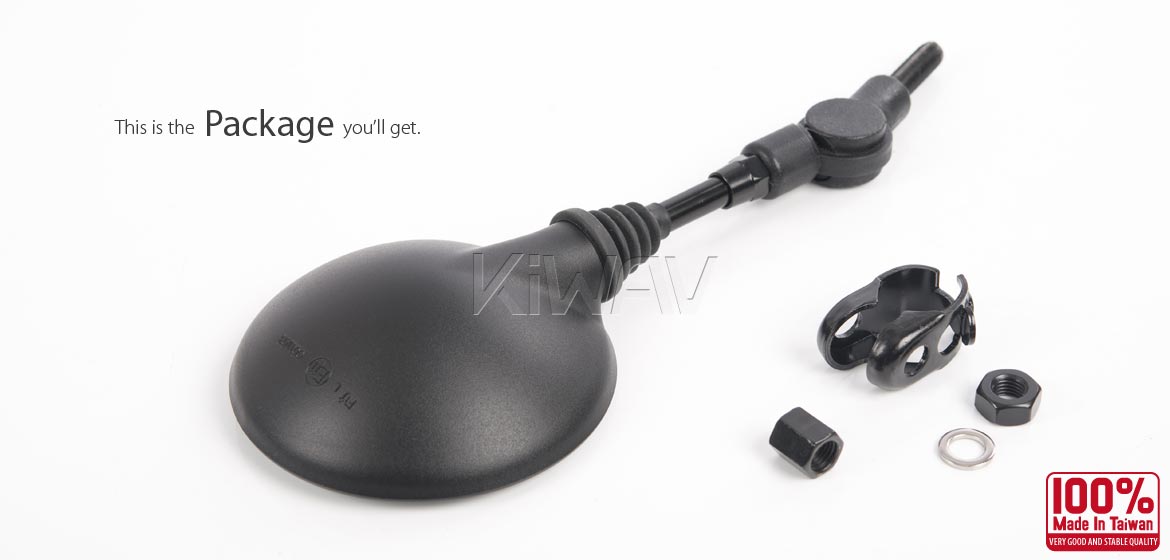 KiWAV folding rear view mirror for most M10 standard mirror thread motorcycles a piece