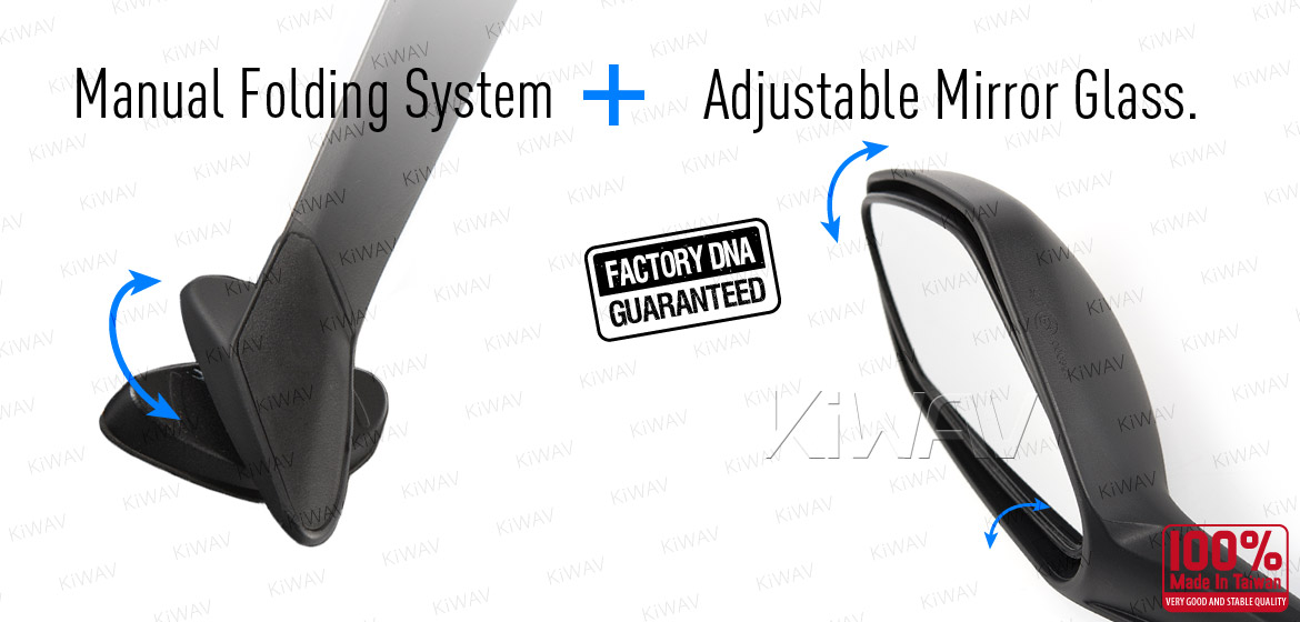 KiWAV OEM quality replacement mirror FA-936 for Triumph DAYTONA black
