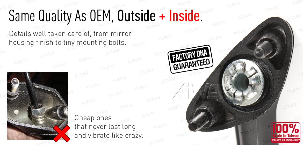 KiWAV OEM quality replacement mirror FA-936 for Triumph DAYTONA black