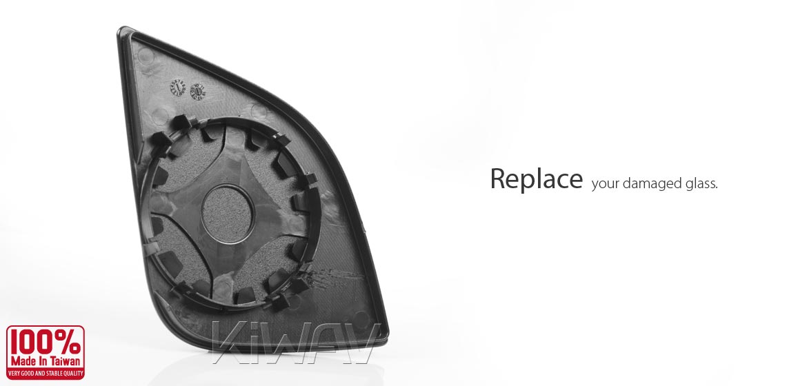 KiWAV aftermarket OEM replacement mirror glass left hand LH compatible for BMW R 900 RT, R 1200 RT 05~09