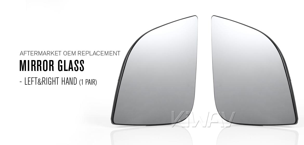 KiWAV aftermarket OEM replacement mirror glass a pair compatible for BMW R 900 RT, R 1200 RT 05~09
