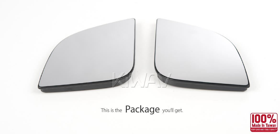 KiWAV aftermarket OEM replacement mirror glass a pair compatible for BMW R 900 RT, R 1200 RT 05~09