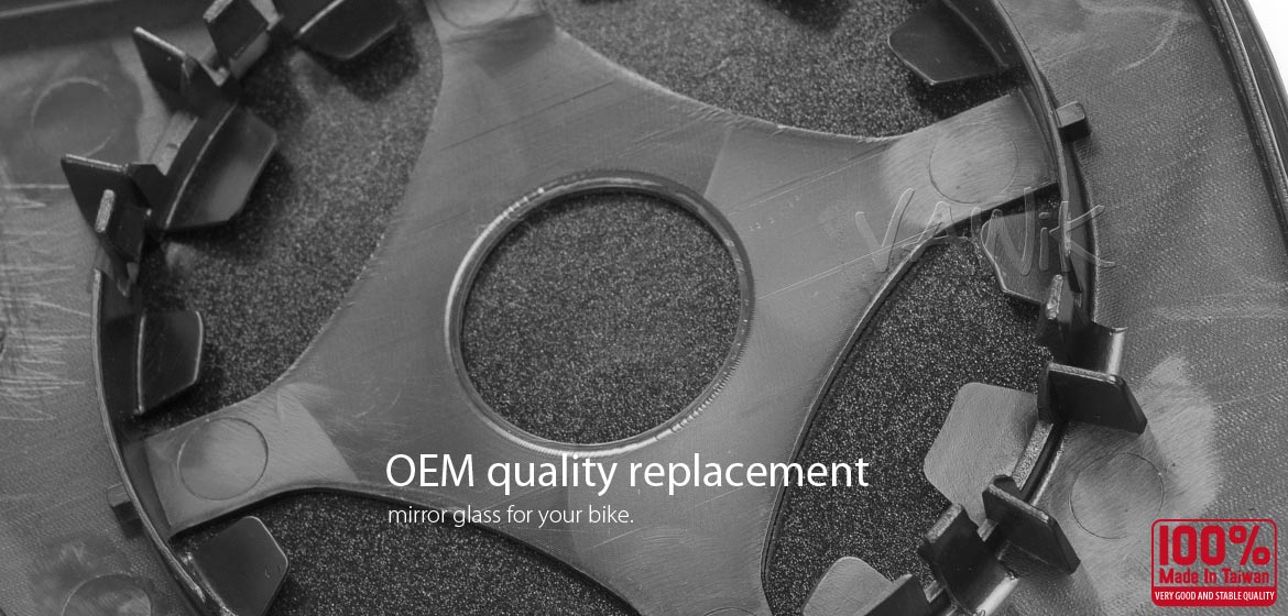 VAWiK aftermarket OEM replacement mirror glass right hand RH compatible for BMW R 900 RT, R 1200 RT 05~09