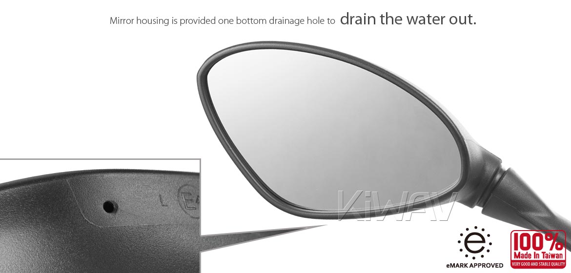 KiWAV OEM replacement mirror a pair compatible for BMW HP4 11~14 S1000RR 08~18