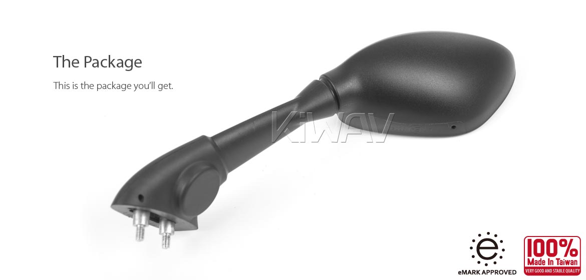 KiWAV OEM replacement mirror left hand LH compatible for BMW HP4 11~14 S1000RR 08~18