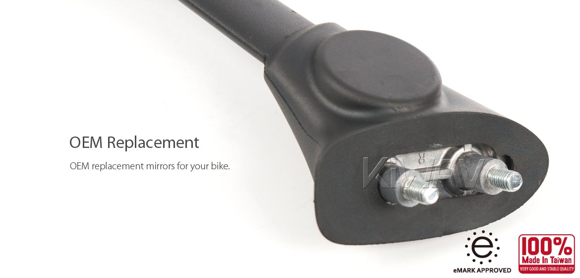 KiWAV OEM replacement mirror right hand RH compatible for BMW HP4 11~14 S1000RR 08~18
