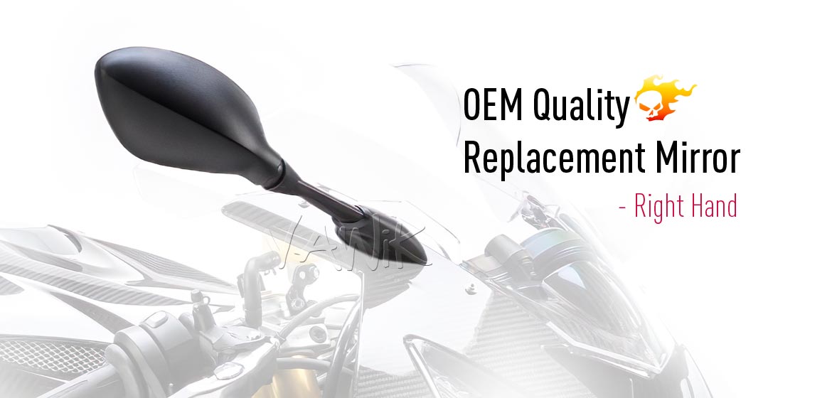 VAWiK OEM replacement mirror right hand RH compatible for BMW HP4 11~14 S1000RR 08~18