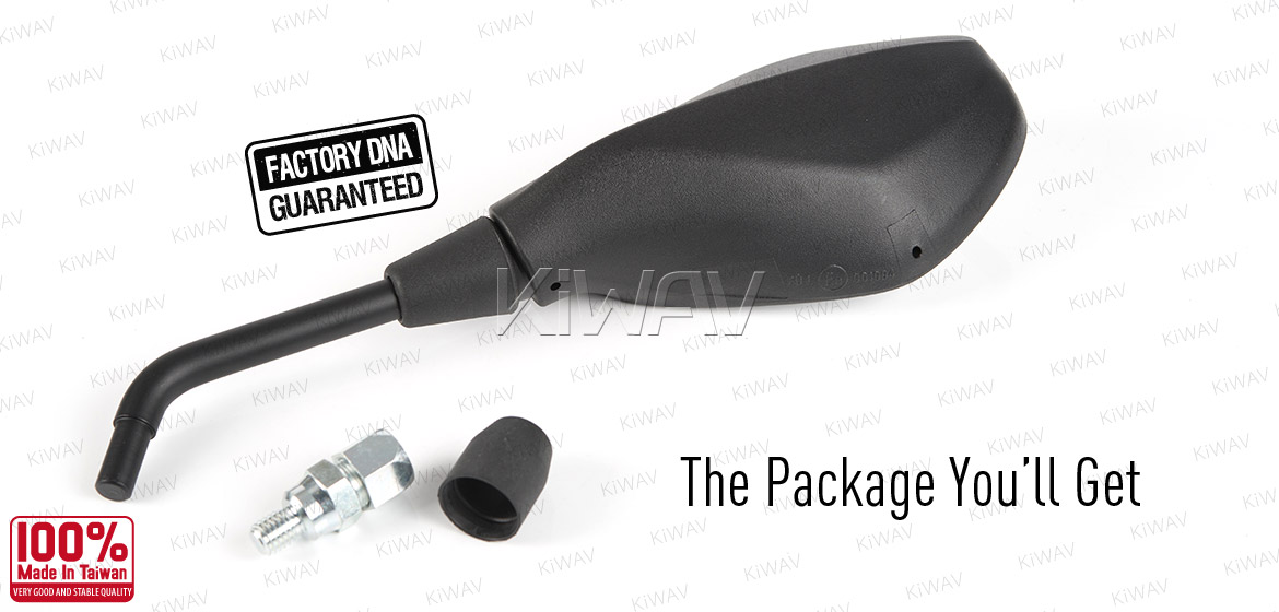KiWAV OEM quality replacement mirror FB-277-5 for BMW R1200GS black