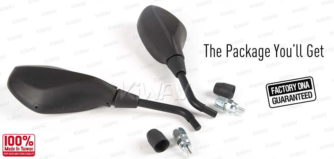 KiWAV OEM quality replacement mirror FB-277-5 for BMW R1200GS black