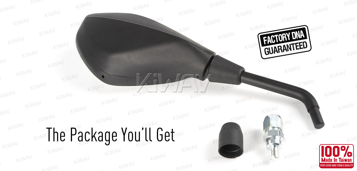 KiWAV OEM quality replacement mirror FB-277-5 for BMW R1200GS black