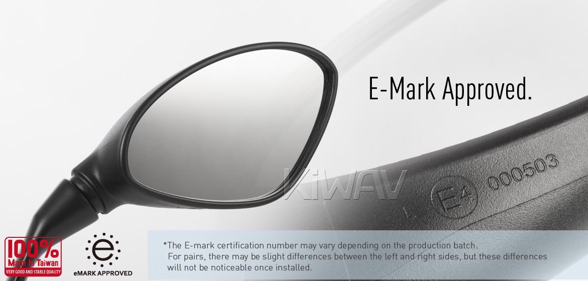 KiWAV OEM replacement mirrors FB324 for BMW R 1200 RS (14'-) right hand