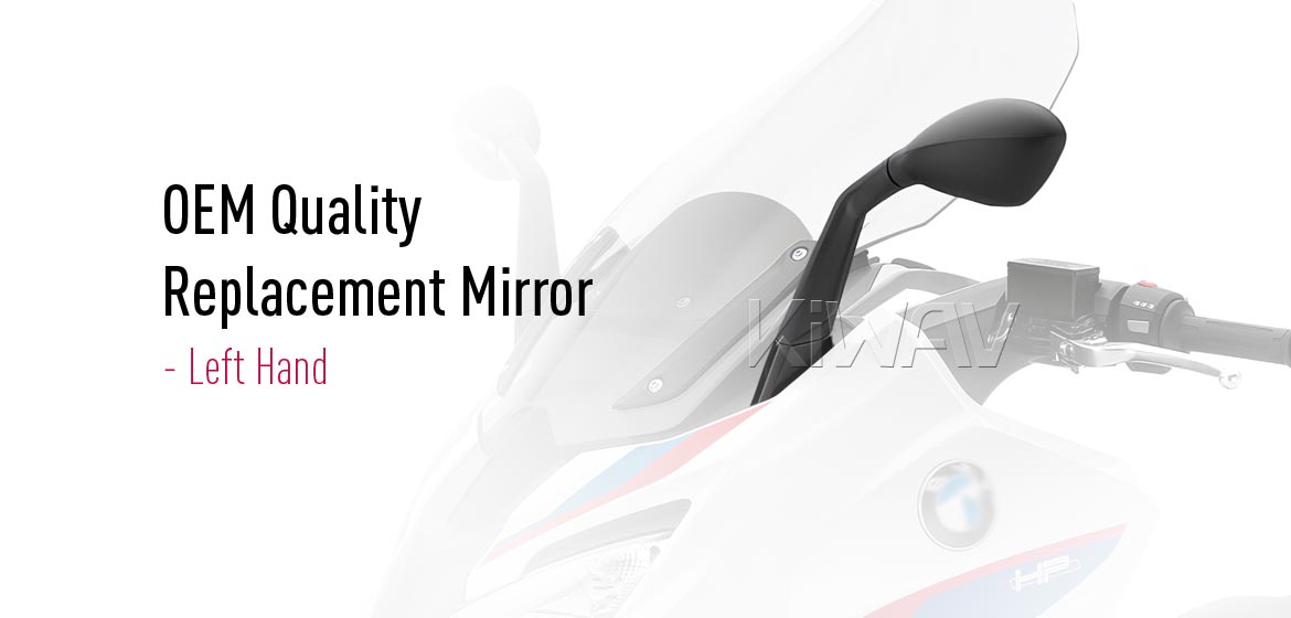 KiWAV OEM replacement mirror left hand LH compatible for BMW C600/C650 Sport 11~20