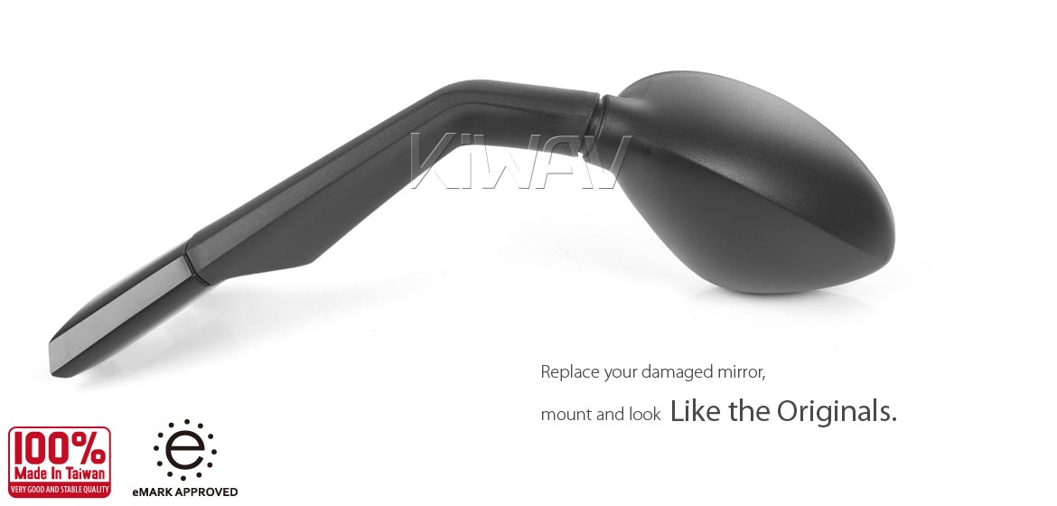 KiWAV OEM replacement mirror left hand LH compatible for BMW C600/C650 Sport 11~20