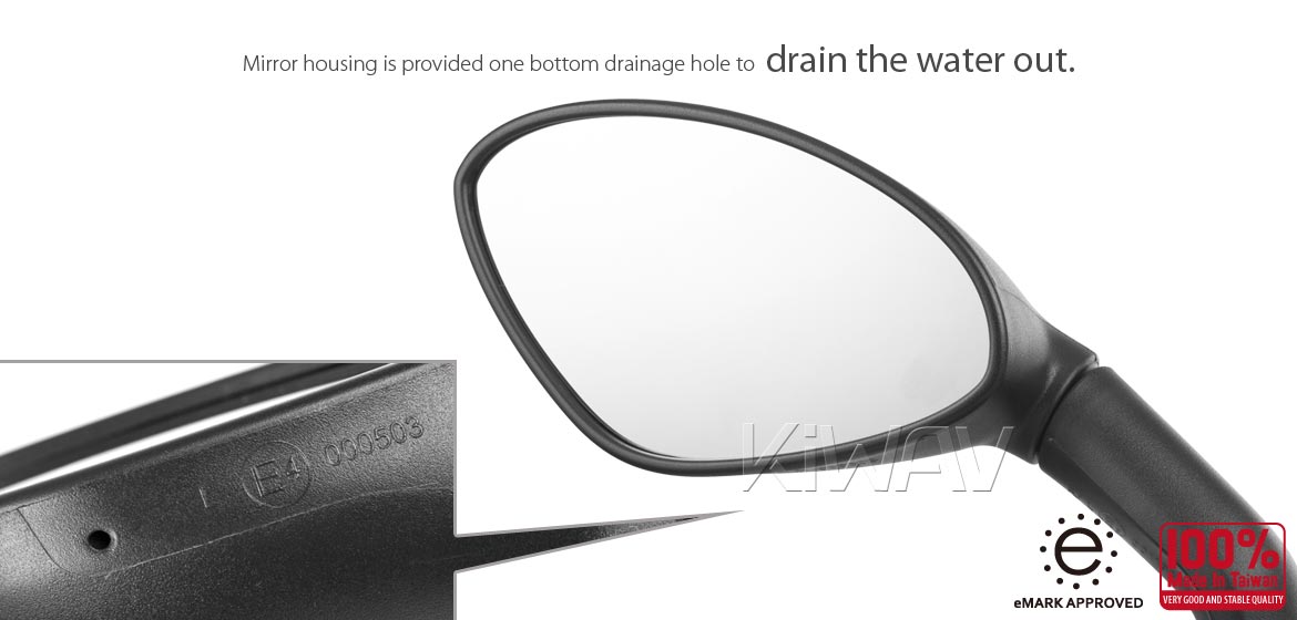 KiWAV OEM replacement mirror left hand LH compatible for BMW C600/C650 Sport 11~20