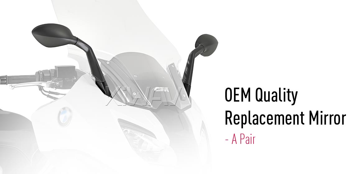 KiWAV OEM replacement mirror a pair compatible for BMW C600/C650 Sport 11~20