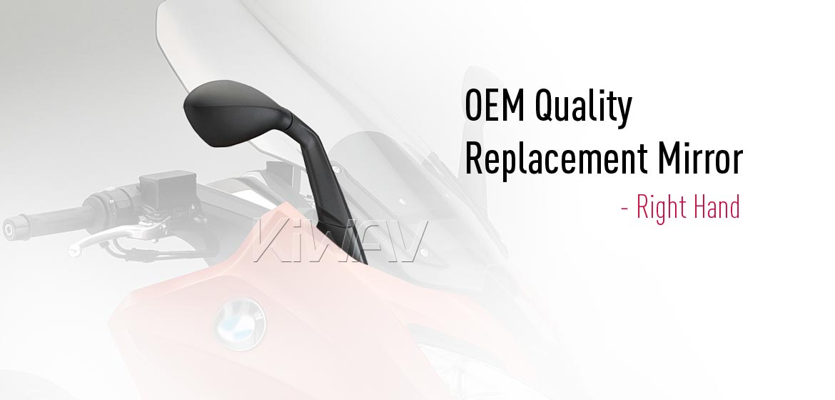 KiWAV OEM replacement mirror right hand RH compatible for BMW C600/C650 Sport 11~20